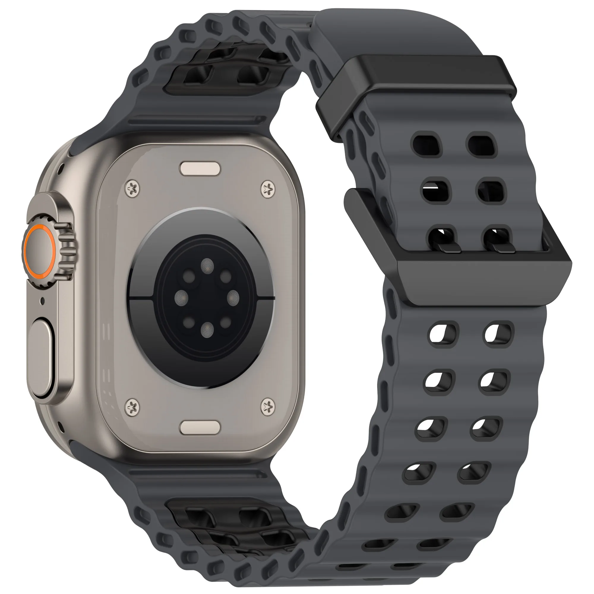Ocean Silicone & Metal Buckle Adjustable Watch Strap Bracelet