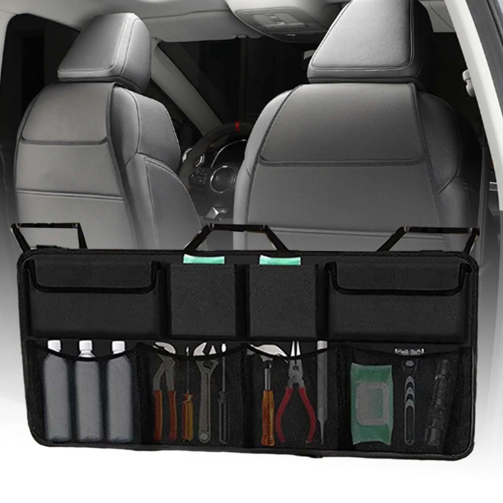 

SUV Car Backseat Storage Bag Organizer Versatile Easily Install Durable Scratch Resistant Travel Accessories Waterproof 86x46cm