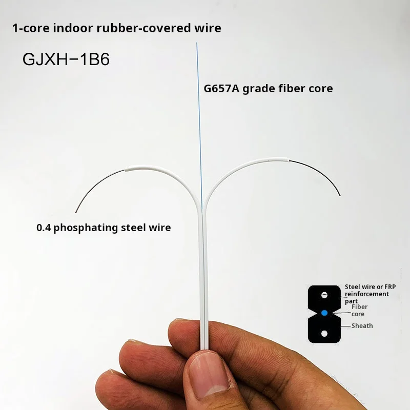 Optical Fiber Indoor Drop Cable Jumper 1 /2 /4 Cores 2 Steel Single Mode without Connector MOQ 50m