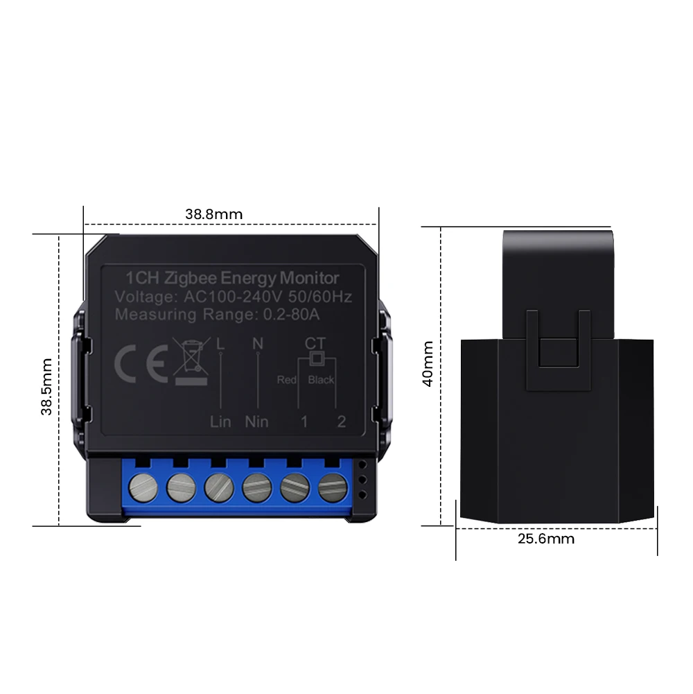 AVATTO Tuya WiFi/ZigBee Smart Energy Meter Clamp KWh Bidirectional Monitoring APP Control