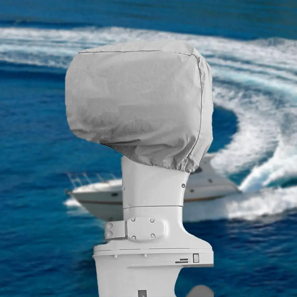 Outboard Motor Cover Portable Heavy Duty Outboard Motor Cover 2 Colors Boat Hood Cover Sun UV Protection