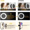 16/26/33cm LED Selfie Ring Light with Phone Stand Dimmable led Fill Lamp Photography Ringlight for Tiktok Video Live Fill Lamps 6