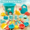 18PCS Beach Sand Toy Set, Durable Plastic, Summer Pool Beach Game Set, Outdoor Sand Play Tools For Boys And Girls, Great Holiday 1