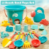 18PCS Beach Sand Toy Set, Durable Plastic, Summer Pool Beach Game Set, Outdoor Sand Play Tools For Boys And Girls, Great Holiday 1