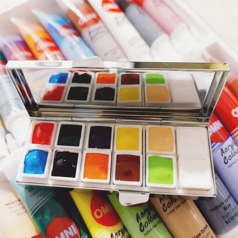 Watercolor Palette 6 12 Color Mini Portable
