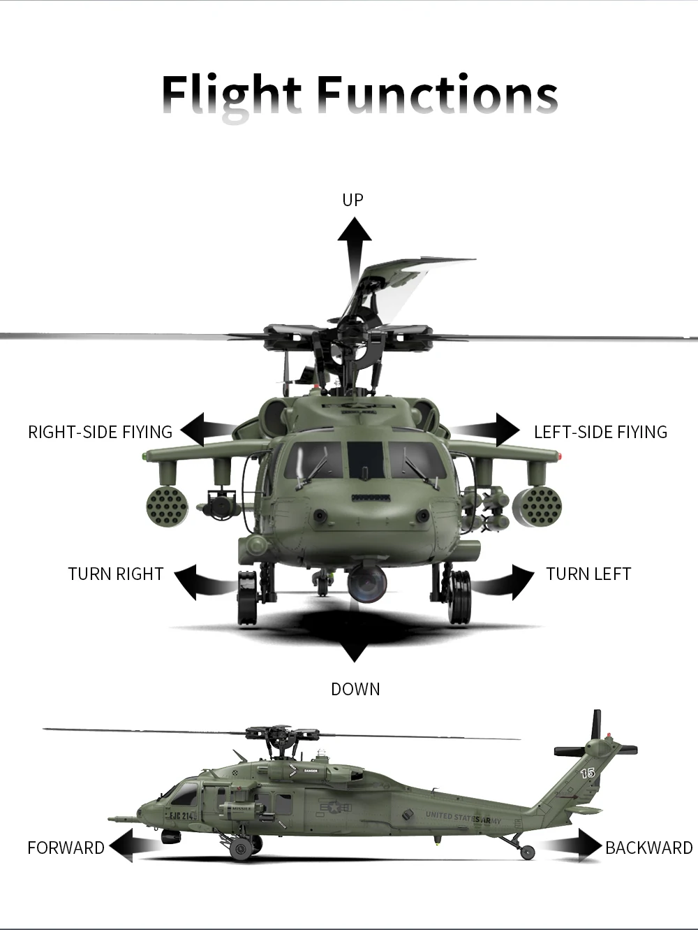 Eachine E200S UH-60 2.4G 6CH 6-Axis Gyro Dual Brushless Motor 1:47