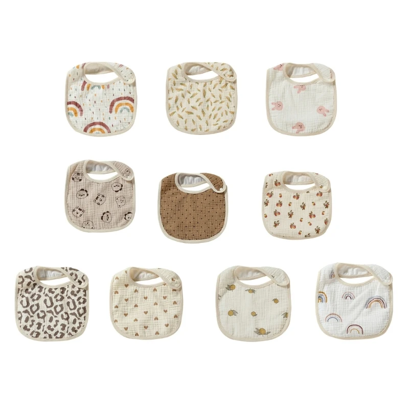 

Baby Feeding Bibs Multi-pattern Baby Bibs for Girls & Boys Cotton & TPU Bibs
