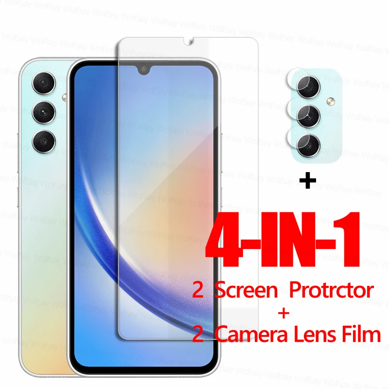 Vetro Per Samsung Galaxy A34 5G Proteggi Schermo Samsung Galaxy A04S A04 A14 A24 A34 A54 5G Pellicola Protettiva Per Telefono In Vetro Temperato
