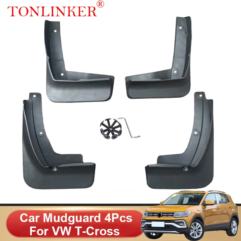 

TONLINKER Car Mudguard For Volkswagen VW T-Cross 2019 2020 2021 2022 Mudguards Splash Guards Fender Mudflaps 4Pcs Accessories