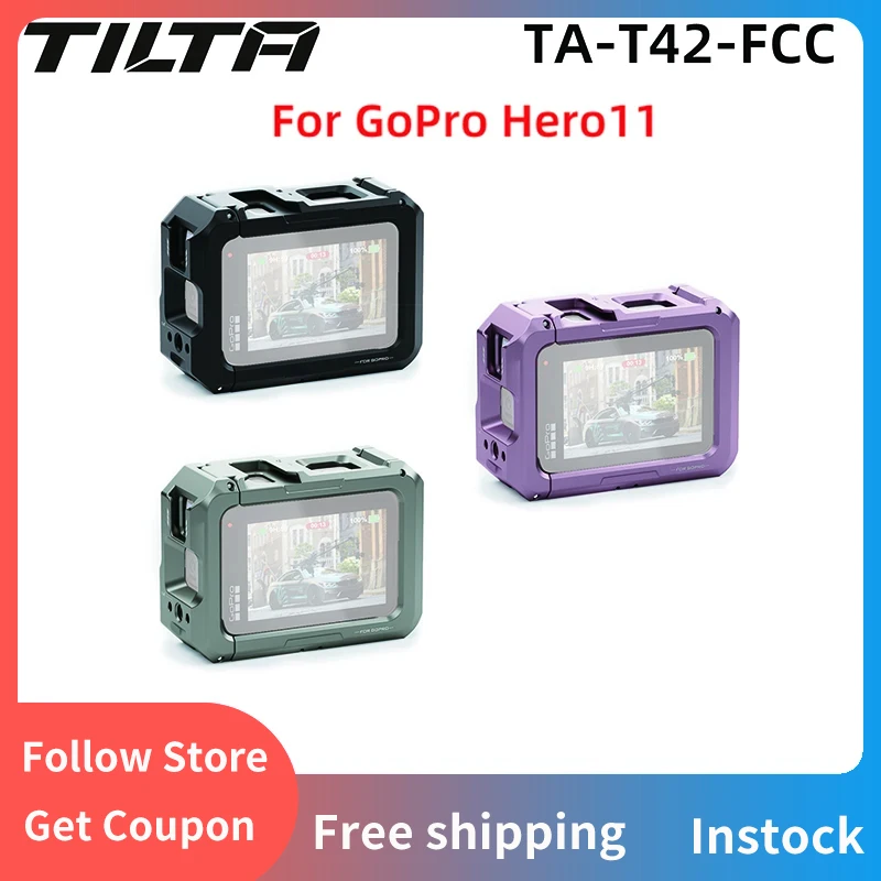 

TILTA TA-T42-FCC Full Camera Cage For GoPro Hero 11 Mounting Bracket Filter Tray Adapter Ring Titanium Gray Black Pink