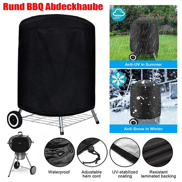 5 Méretű Kerti Bbq Grill Burkolat Kültéri Sütő Vízálló Por Burkolata 210D Oxford Ruhával Védő Borítás Kerek Bútorok