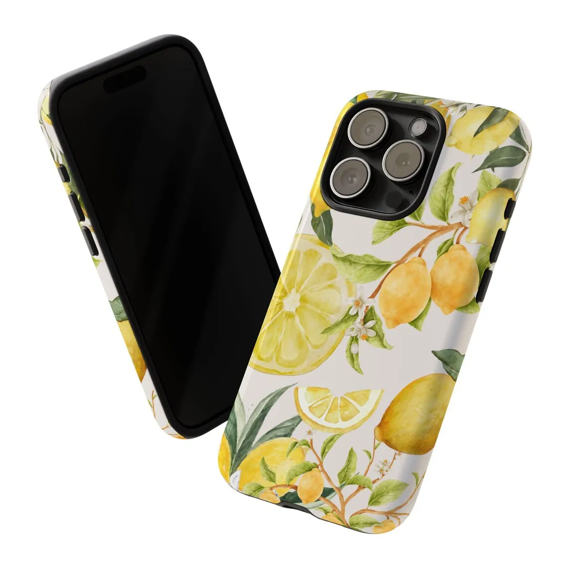 Lemon Bliss Luxury Double-Layer Phone Case with Elegant Design