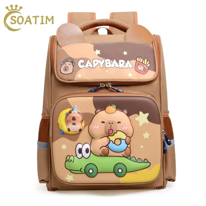 Capybara Children School Bags For Boys Girls Kids backpack Primary Orthopedic School Backpack Waterproof Schoolbag Book Bag 1