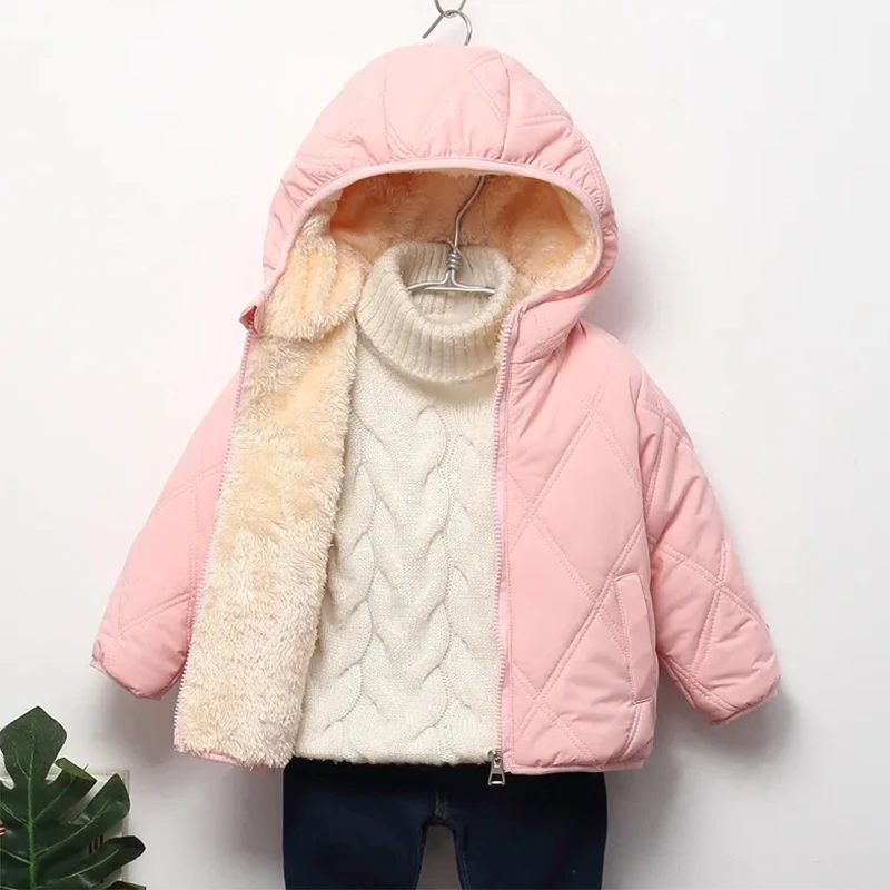 Children Jackets Girls Coat Wool Jacket Winter Baby Kids Jacket for Girls Coats Lamb Wool Plus Velvet Thick Coats Toddler Children Outwear 1-6 Year Boys Cotton Jackets