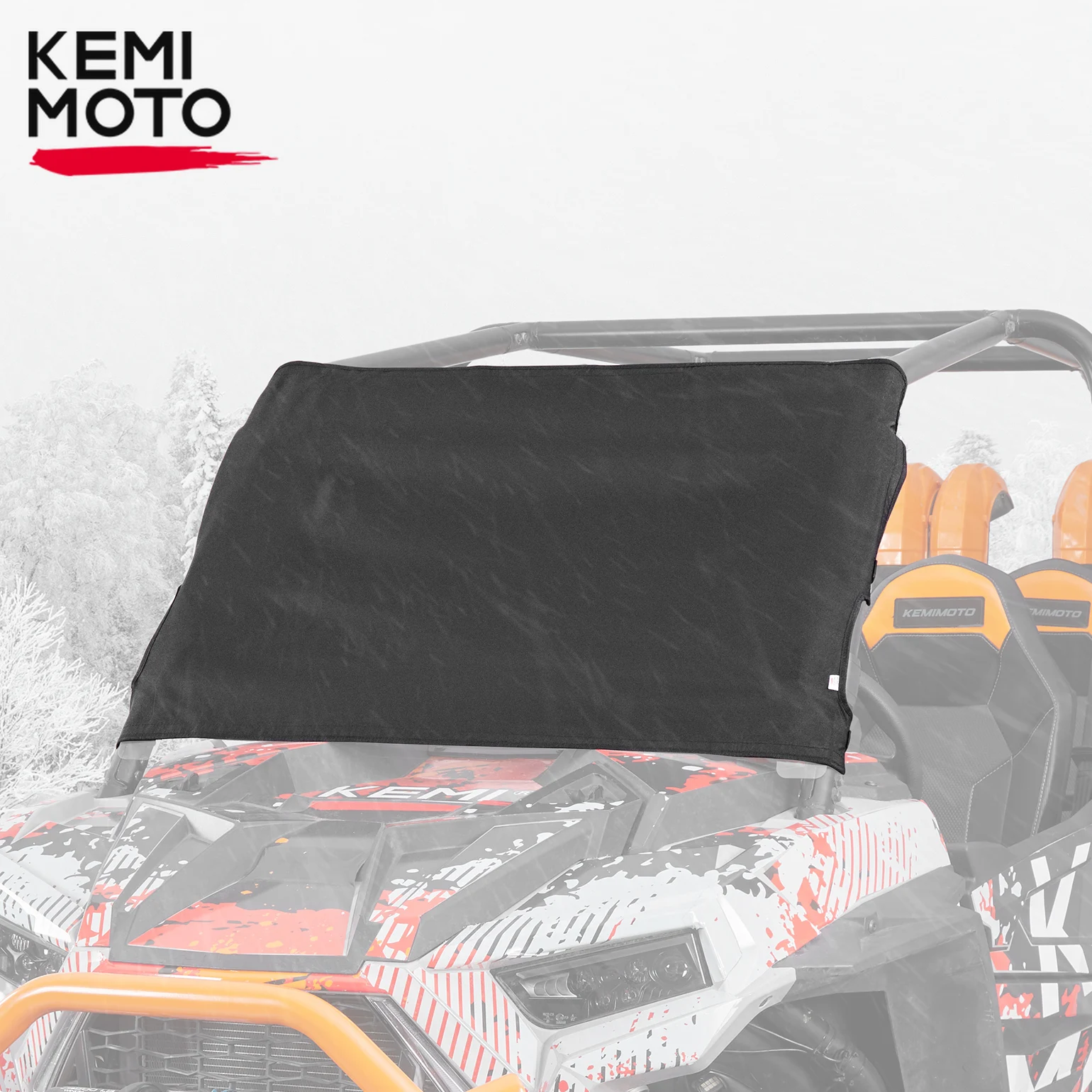 KEMIMOTO Frost Protector Compatible with Polaris RZR XP 1000 / RZR XP Turbo 2019-2023 UTV Windshield Cover with Storage Pocket