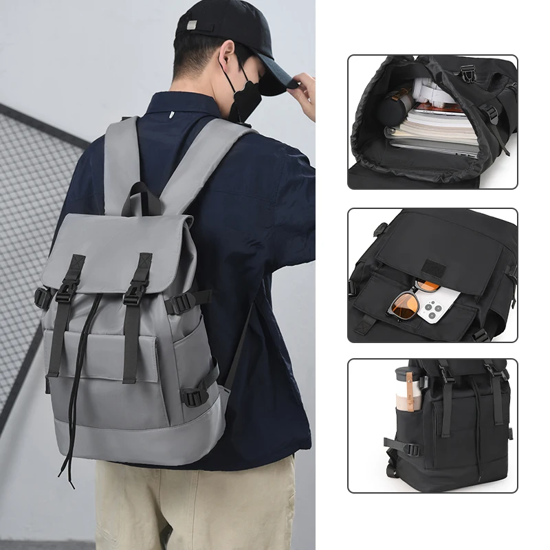 15.6-Inch Laptop Backpack For Men Women Trend College Backpacks Youth Weekend Travel Knapsack Teens Sport Pack Male Black Blue