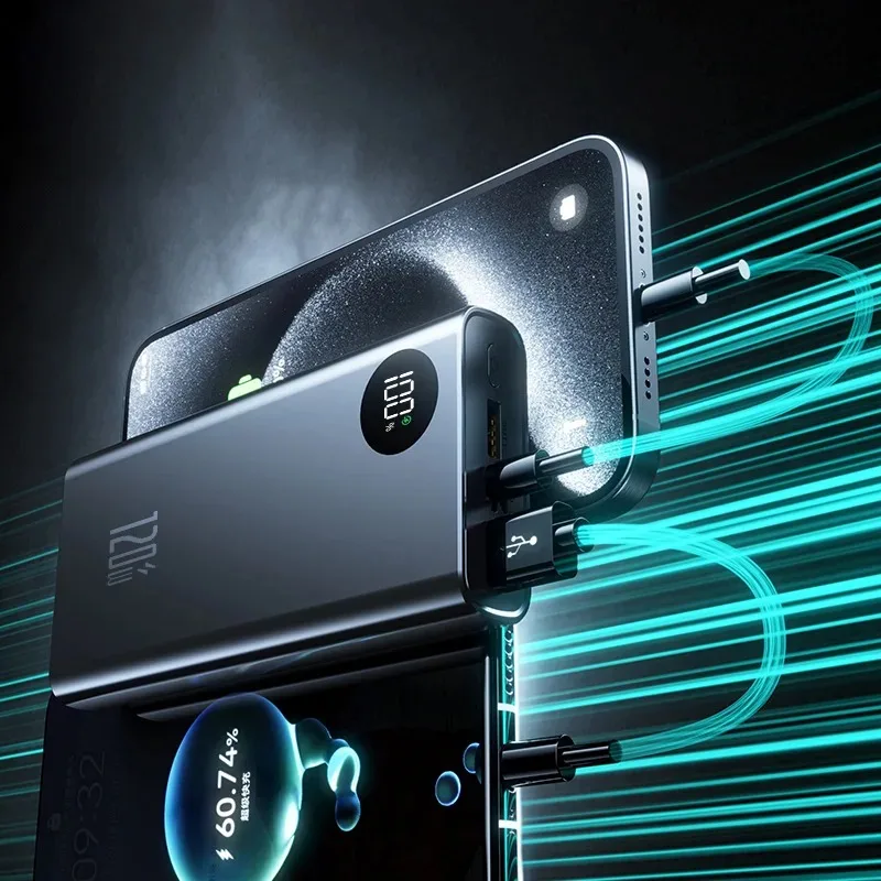 200000mAh Ultralarge Capacity 120W Power Bank Super Fast Charging For Mobile Power External Battery For Iphone Xiaomi Samsung 4
