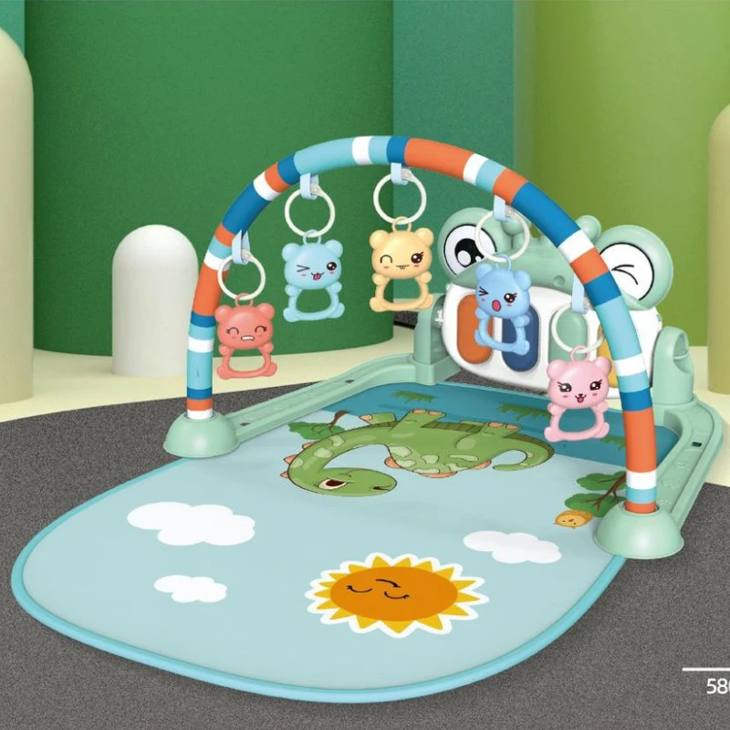Baby Activity Gym with Musical Piano Playmat, Newborn Developmental Toys, Kick & Learn Floor Mat, Gift for Infants Toddlers