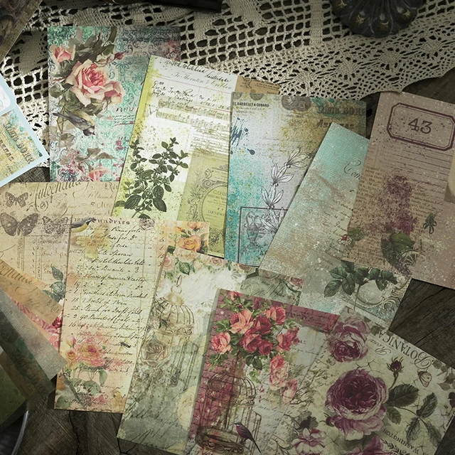 Vintage Background Paper Material Paper Texture Junk Journaling Decoration  DIY Scrapbooking Book Page Collage Craft Paper