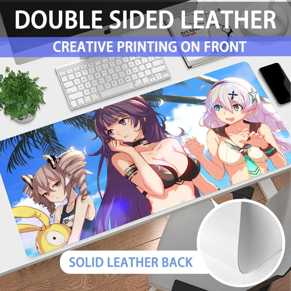 

Mouse Pad Large non-slip desk pad mouse pad PU Honkai Impact Genshin high-end quality light luxury desk pad