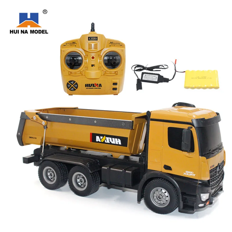 Huina 1573 1:14 10ch Remote-controlled Alloy Dump Truck Excavator 2.4g Wireless Remote-controlled Rtr Engineering Vehicle Toy 3