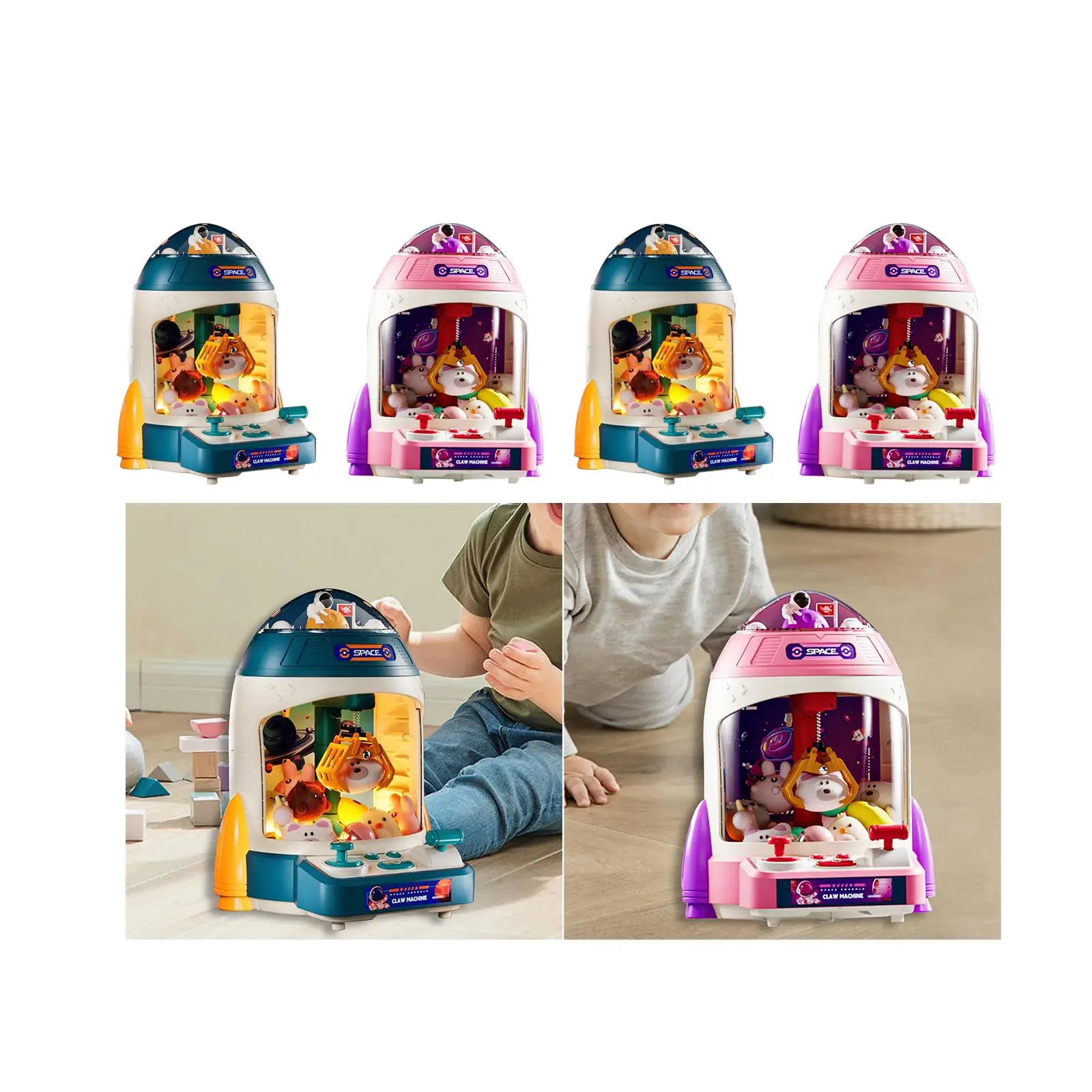 Small Claw Machine with Lights and Sounds Indoor Candy Prizes Dispenser Game 3