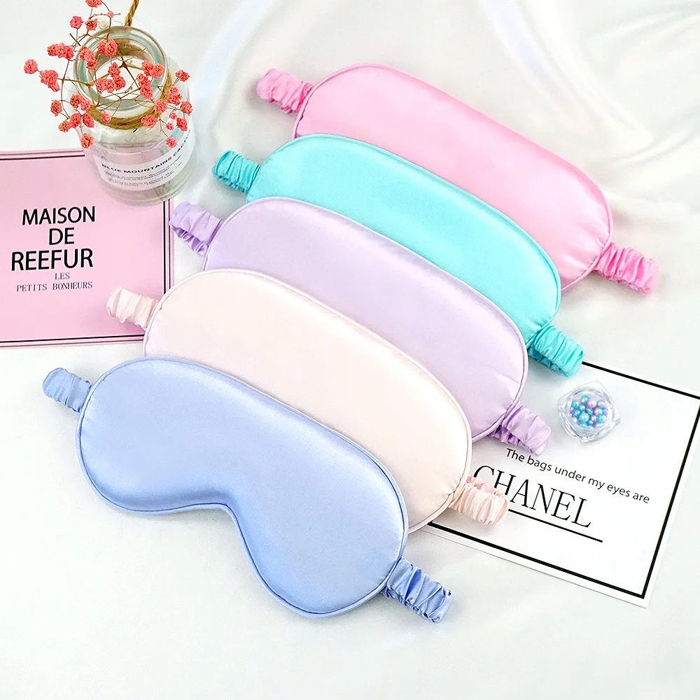 Imitated Silk Sleep Eye Mask Patch Shading Eyepatch Travel Relax Eye Cover Eyeshade Health Sleeping Shield Eye Care Accessories health care tools cute face white panda eye mask eyeshade shading sleep cotton goggles eye mask sleep mask eye cover 3 styles