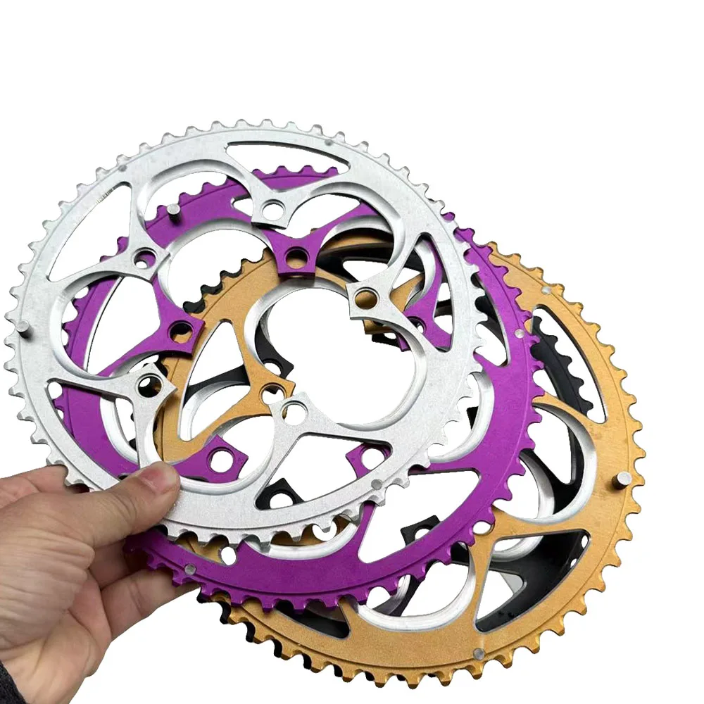 110BCD Rennrad Doppel Kettenblatt Disc 50T-34T 52T-36T 53T-39T Fahrrad Kurbelgarnitur 9S/10S/11S Geschwindigkeit für Sram Ultraleicht Kettenblatt – Detail 8