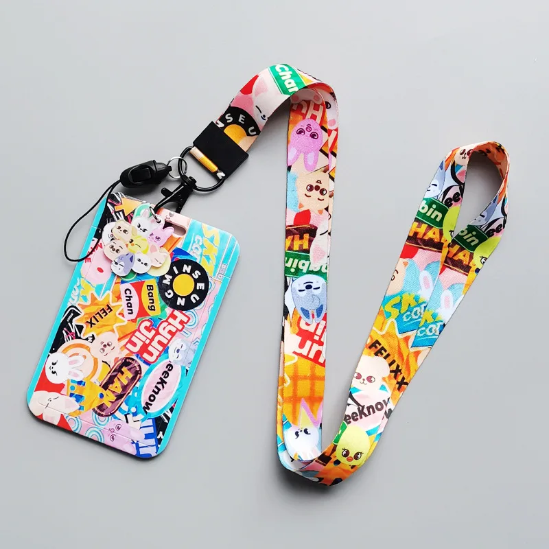 skzoo korean star boy group stray kids stray kids bus card sleeve lanyard mobile phone student meal card campus fan gift