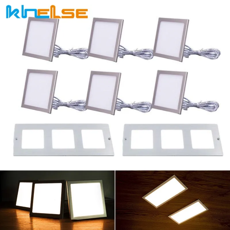 

Ultra-thin LED Under Cabinet Light DC12V Square Surface Mounted Cupboard Panel Lamp Closet Wardrobe Showcase Kitchen Puck Lights