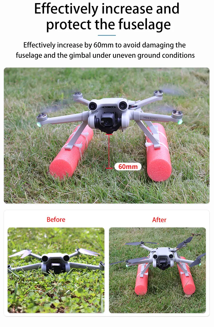 Description Picture 4 of itemFor DJI Mini 4 Pro/Mini 3 Pro Float Landing Skid Landing Gear Landing On Water Kit For DJI Mini 3 Drone Accessories