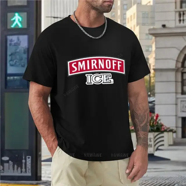 cotton men tshirt Smirnoff Ice Logo T-Shirt vintage clothes tops Tee shirt  mens cotton t shirts tee-shirt for boys - AliExpress