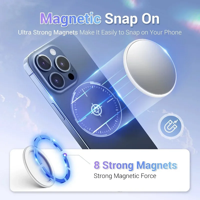 For Mag safe Mobile Phone Selfie Mirror Vlog Live Photo Taking Mirror K7J2 B7O3