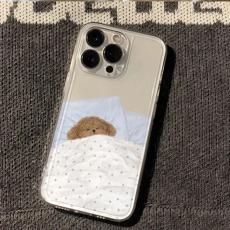 Adorable Cartoon Cat Dog Couple Soft Phone Case Cover