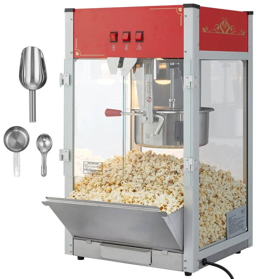Commercial 12oz Popcorn Maker Machine with LED Lighting