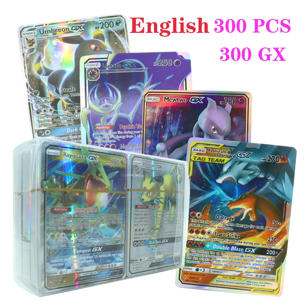 20-300pcs English Pokemon Card Vstar Vmax Gx Tag Team Ex Mega Game Battle  Trading Collection Original - Game Collection Cards - AliExpress
