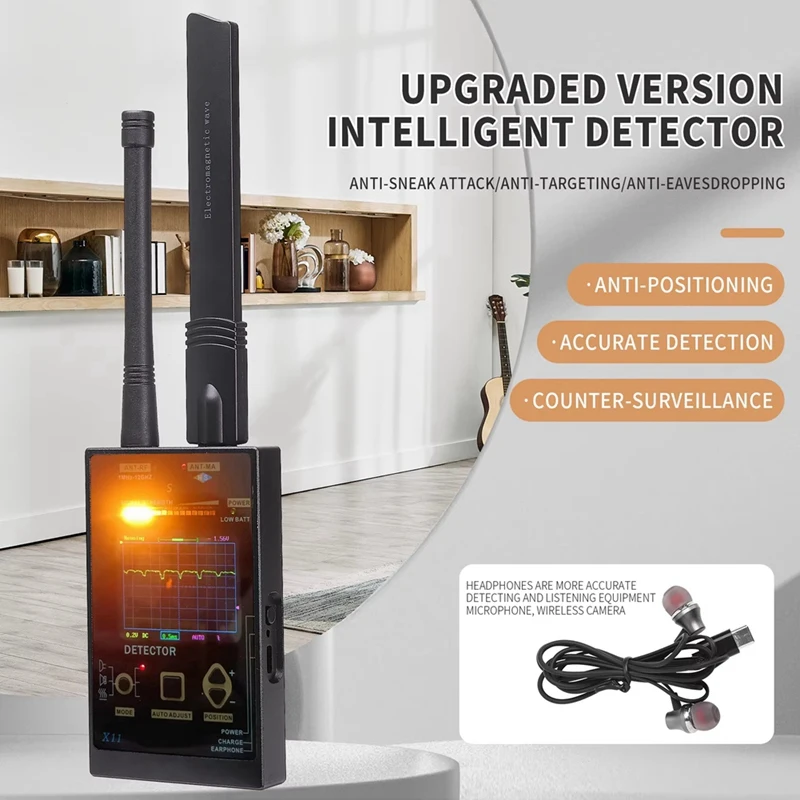 X11 Anti Camera Bug Detector GPS Tracker RF 2/3/4/5G Signal Scanner Listening Devices Finder