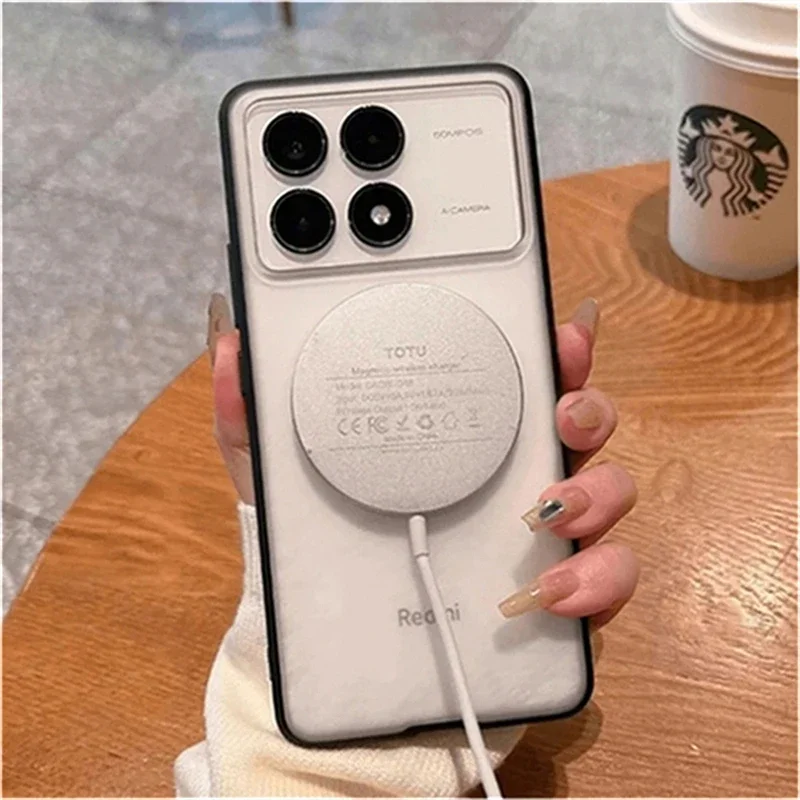 Magnetic Clear Silicone Phone Case with Camera Protection and Bumper