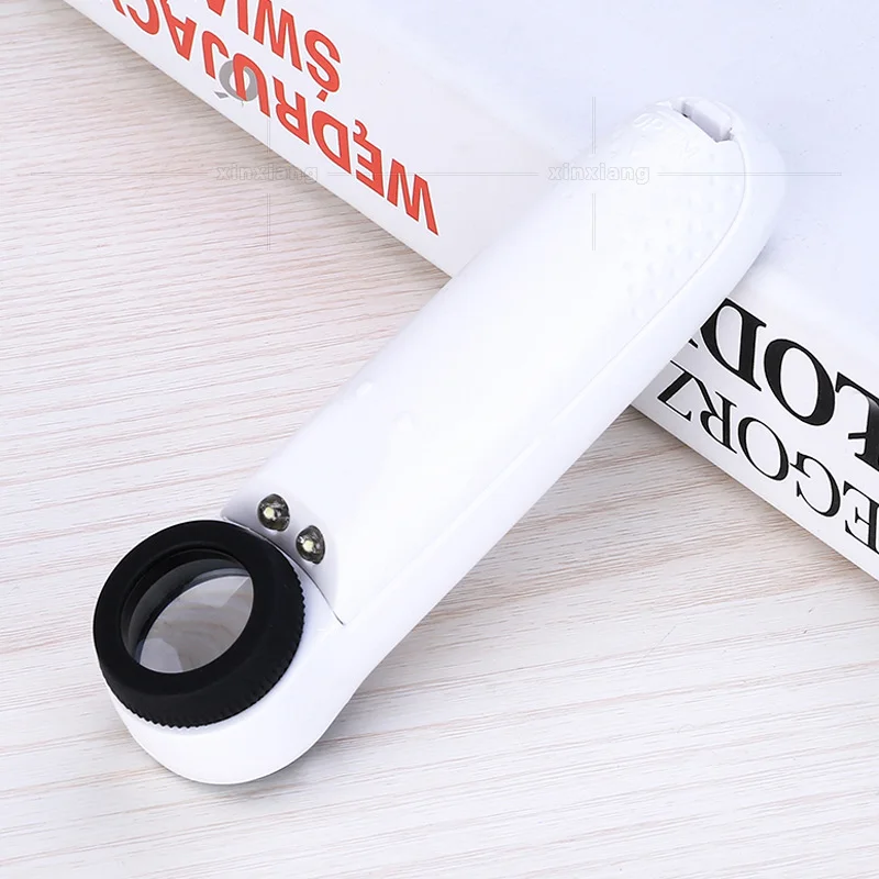 40X Small Magnifying Glass with 2 LED Light for Reading Inspect Maps Stamps  Jewelry Wholesale - AliExpress