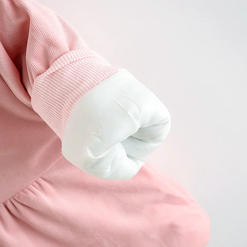 0 To 4 Y Kids Costume Baby Winter Coat Solid Color Bow Cotton Clothes Warm Windproof Hooded Toddler Children Jacket For Girls