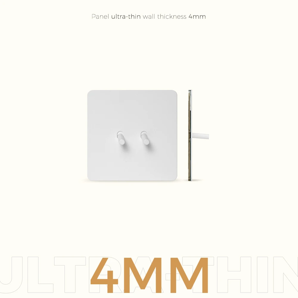 Avoir White Matte Wall Toggle Switch with European Standard Power Socket and Charging Port
