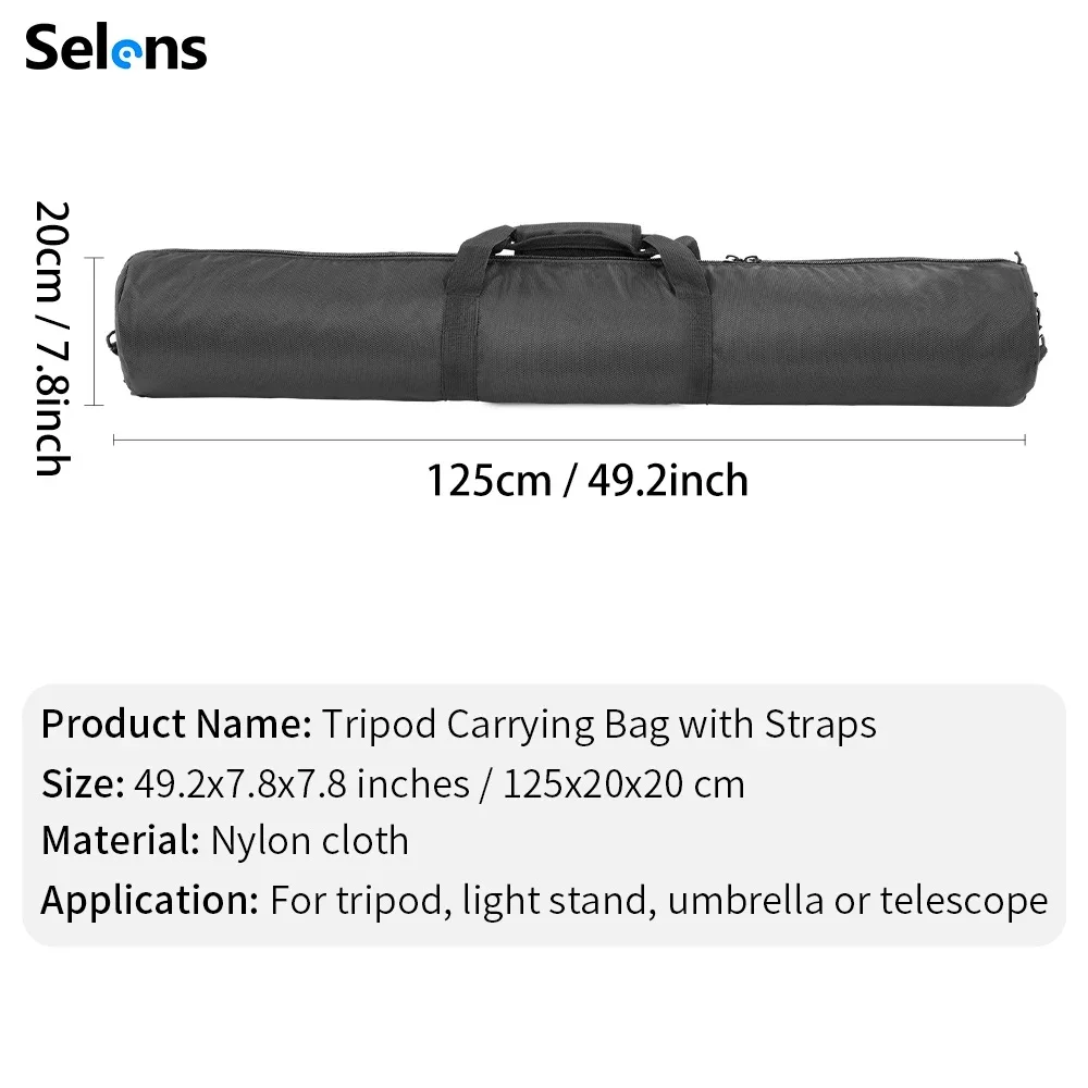 Selens Portable Black 70-125cm light stand tripod monopod camera case portable Monocular Telescope Rod Bag cloth photo bag