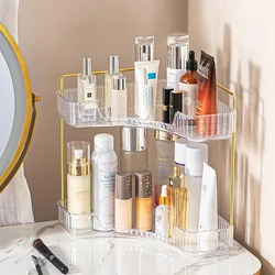 Corner Bathroom Countertop Shelf and Organizer for Vanity and Perfume Display (2 - Layer)