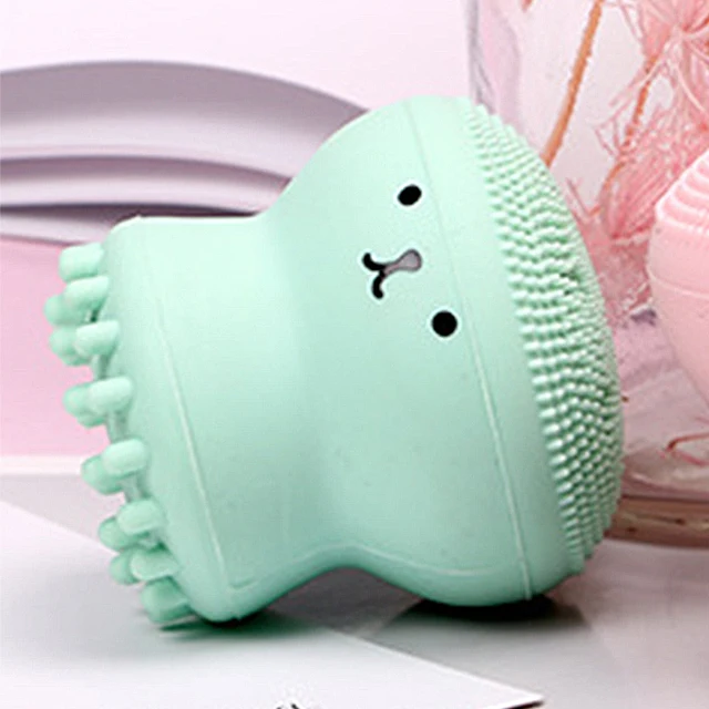 brosse nettoyante visage en forme de poulpe avec éponge, accessoire de nettoyage du visage