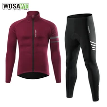 

WOSAWE Winter Fleece Pro Cycling Jersey Set Mountian Bicycle Clothes Wear MTB Ropa Ciclismo Racing Bike Clothing Cycling Suit