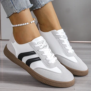 Spring Autumn Platform Sneakers Women Fashion Mixed Colors Lace-Up Sport Shoes Woman Comfortable Non Slip Flat Trainers Female 1