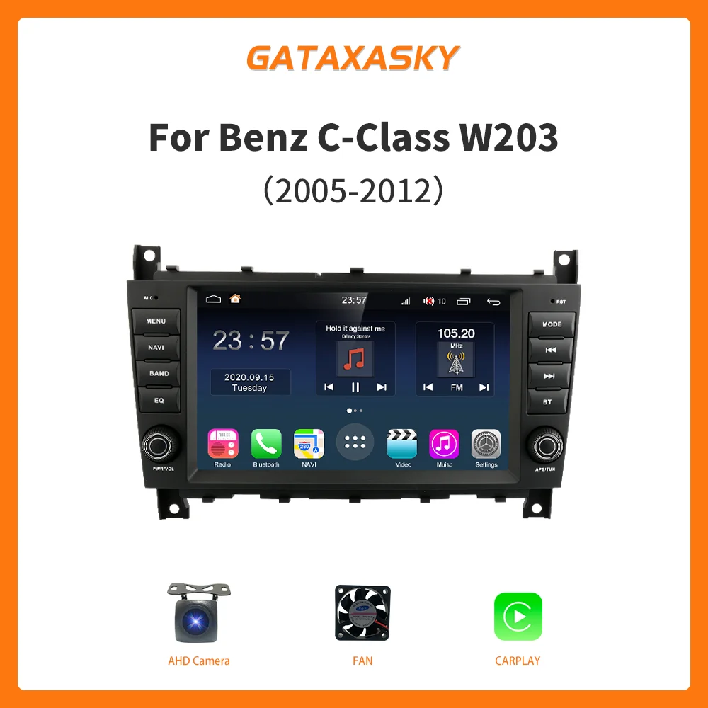 

GATAXASKY 8" Android Car Multimedia Player Radio GPS For Mercedes Benz C-Class W203/CLC CarPlay AUTO SWC Navi Stereo BT