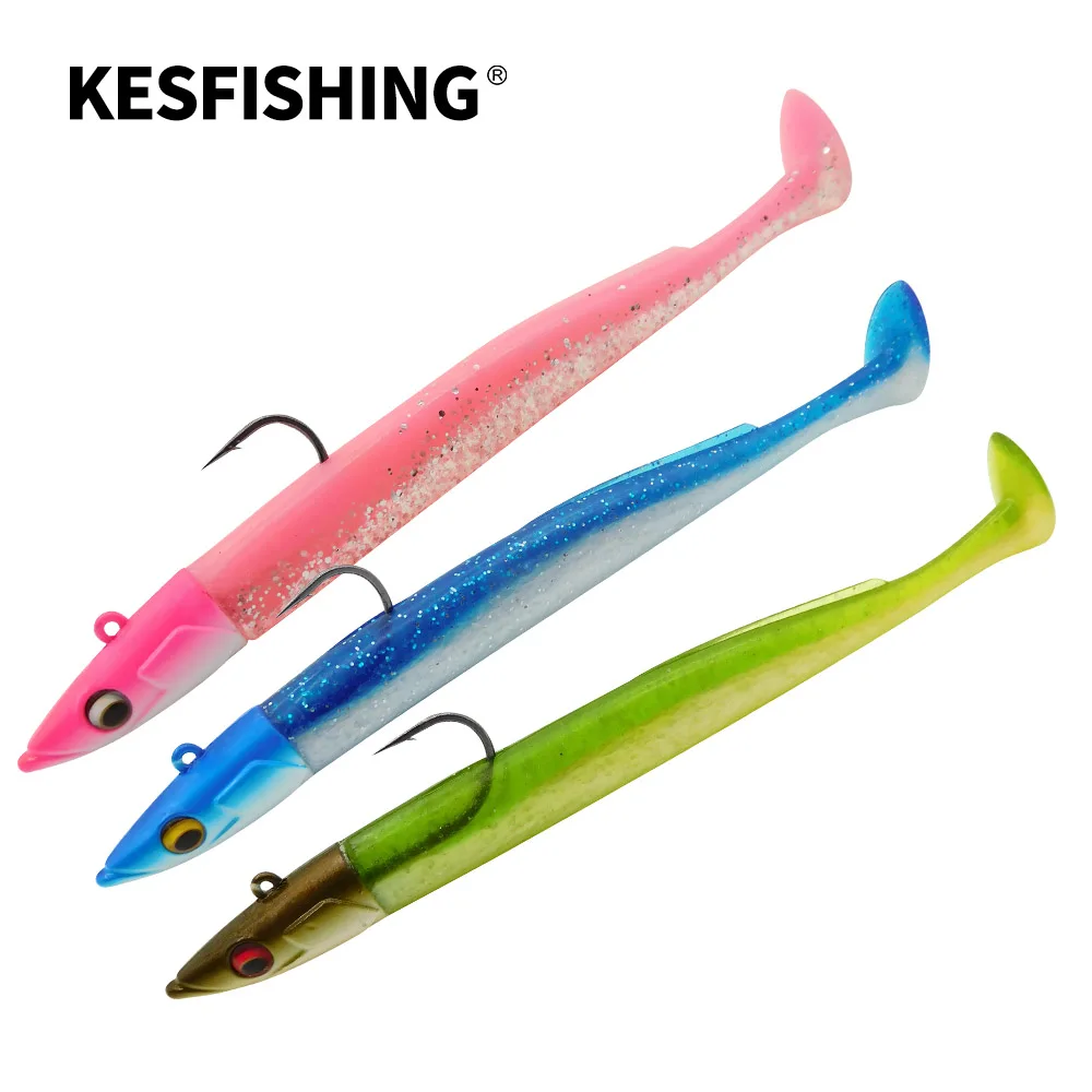 KESFISHING Fishing Bait Crazy shiner 15cm 30g Soft Lure Jig Head Paddle Tail Swimbait Fishing Accessories Pike