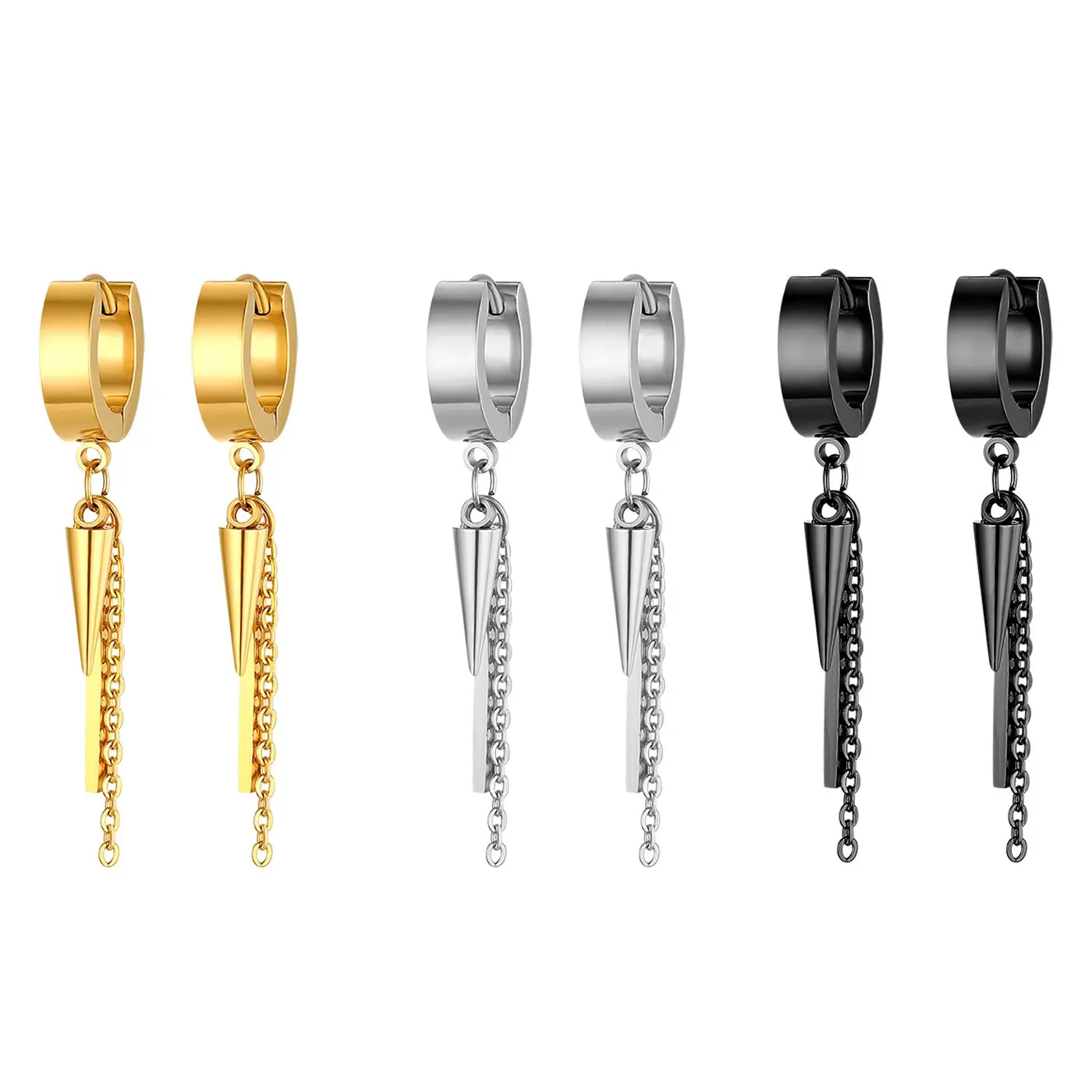 Punk Stud Cross Earrings For Men and Women Stainless/Titanium Steel