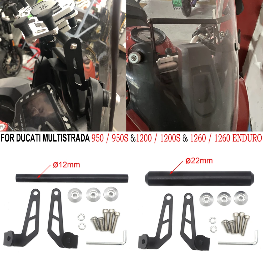 2015 - For DUCATI MULTISTRADA 950 Motorcycle GPS Smart Phone Navigation Mounting Bracket Adapter Holder MULTISTRADA 1200 1200S